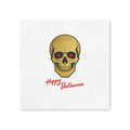 Happy Halloween Gold Skull Cocktail Napkins, 50-Pack, 3-ply, Red Eye Halloween Party Napkins
