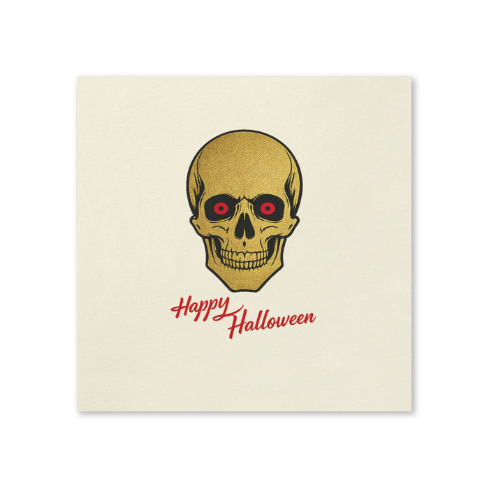 Happy Halloween Gold Skull Cocktail Napkins, 50-Pack, 3-ply, Red Eye Halloween Party Napkins