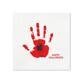 Happy Halloween Handprint Cocktail Napkins, 50-Pack, 3-ply, Red & Black Spooky Party Napkins