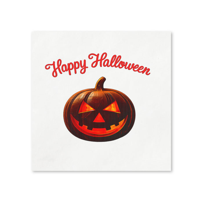 Happy Halloween Jack -O- Lantern Cocktail Napkins, 50-Pack, 3-ply, Glowing Pumpkin Party Napkins