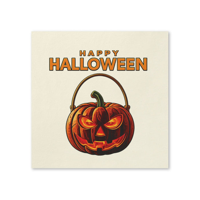 Happy Halloween Jack-O-Lantern Cocktail Napkins, 50-Pack, 3-ply, Glowing Pumpkin Party Napkins