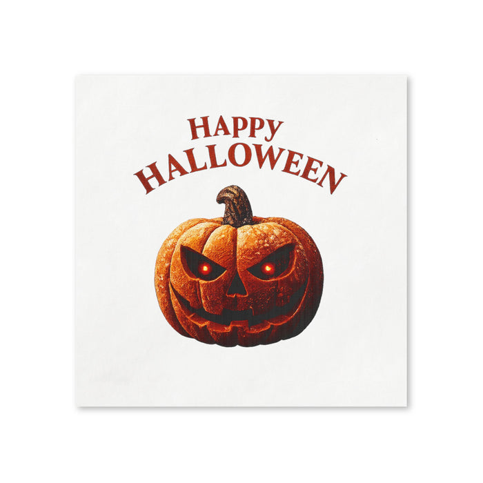 Happy Halloween Jack-O-Lantern Cocktail Napkins, 50-Pack, 3-ply, Spooky Pumpkin Party Napkins