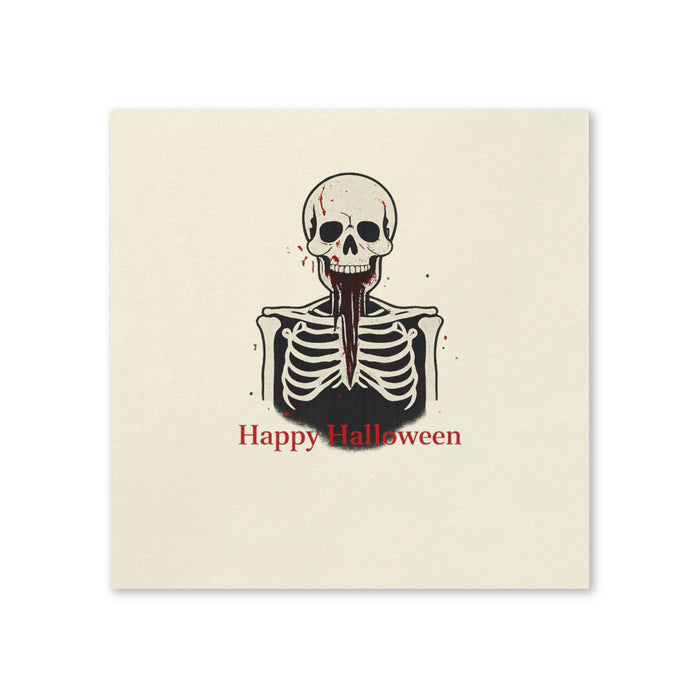 Happy Halloween Skeleton Cocktail Napkins, 50-Pack, 3-ply, Spooky Skull Party Napkins