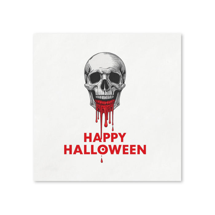 Happy Halloween Skull Cocktail Napkins, 50-Pack, 3-ply, Horror Party Napkins