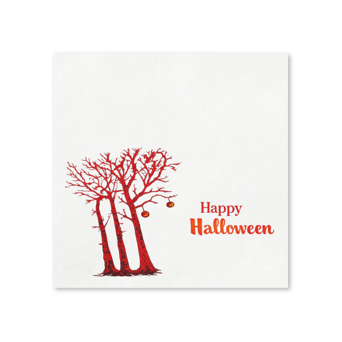 Happy Halloween Spooky Tree Cocktail Napkins, 50-Pack, 3-ply, Haunted Forest Party Napkins