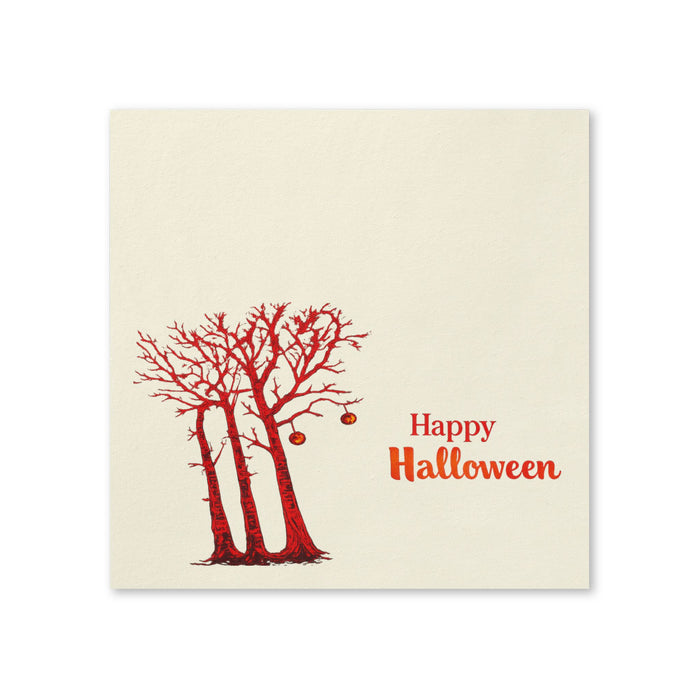 Happy Halloween Spooky Tree Cocktail Napkins, 50-Pack, 3-ply, Haunted Forest Party Napkins
