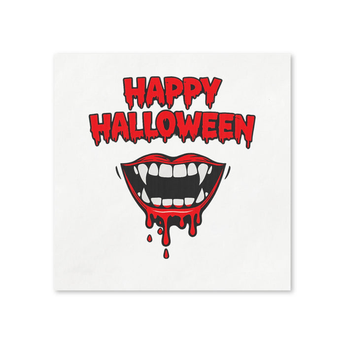 Happy Halloween Vampire Fangs Cocktail Napkins, 50-Pack, 3-ply, Spooky Party Napkins