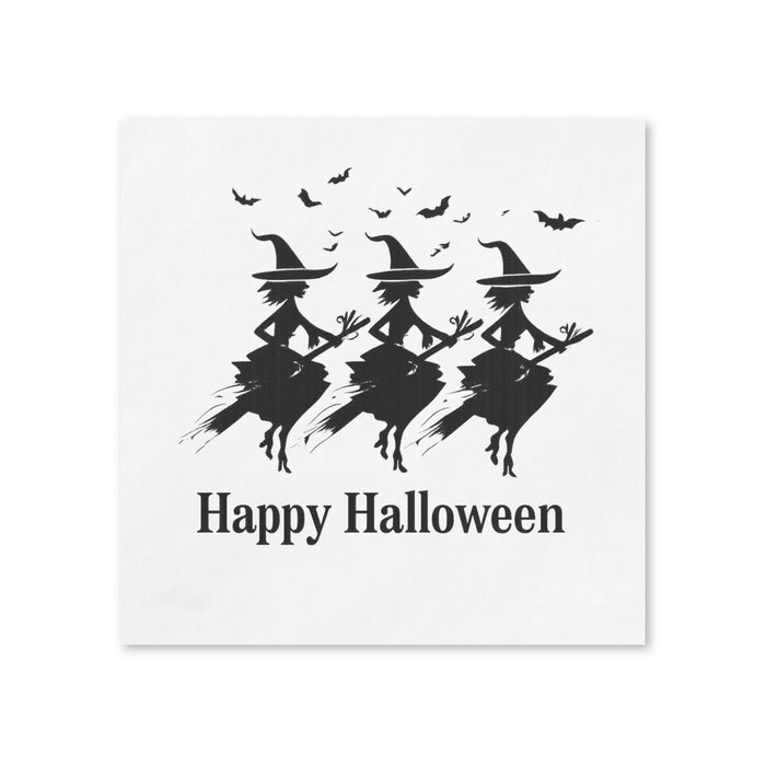 Happy Halloween Witch Cocktail Napkins,  50-Pack, 3-ply, Flying Witches Party Napkins