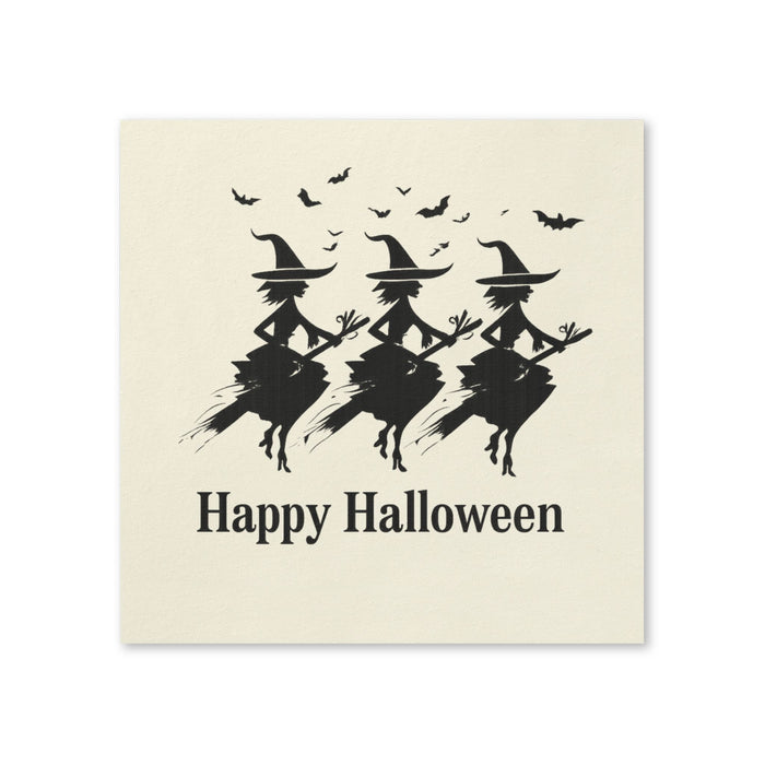 Happy Halloween Witch Cocktail Napkins,  50-Pack, 3-ply, Flying Witches Party Napkins