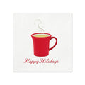 Happy Holiday Red Mug of Hot Cider Cocktail Napkins, 50-Pack, 3-ply, Holiday Table Decor