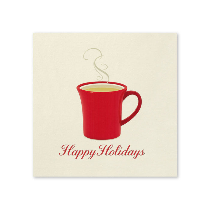 Happy Holiday Red Mug of Hot Cider Cocktail Napkins, 50-Pack, 3-ply, Holiday Table Decor