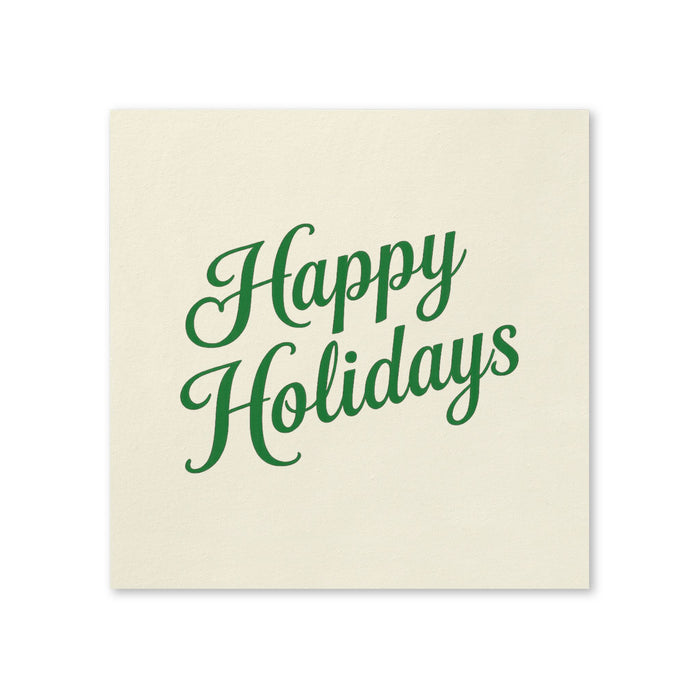 Happy Holidays Cocktail Napkins, 50-Pack, 3-ply, Winter Party Decor Napkins