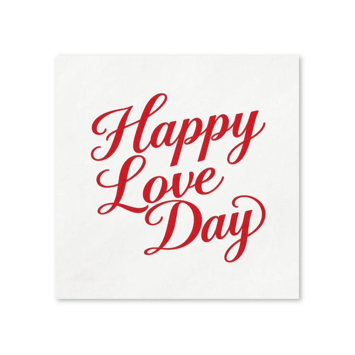 Happy Love Day Valentine’s Day Cocktail Napkins, 50-Pack, 3-ply, Valentine’s Day Party Decor