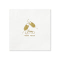 Happy New Year Champagne Glass Cocktail Napkins, 50-Pack, 3-ply, New Year’s Eve Party Decor