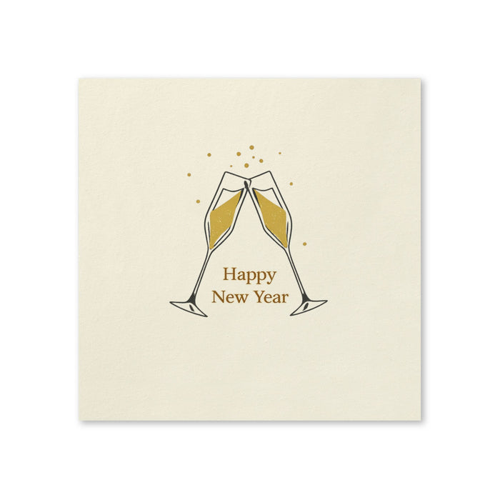 Happy New Year Champagne Toast Cocktail Napkins, 50-Pack, 3-ply, New Year’s Eve Party Decor