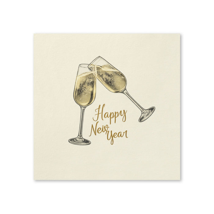 Happy New Year Champagne Toast Cocktail Napkins, 50-Pack, 3-ply, New Year’s Eve Party Decor