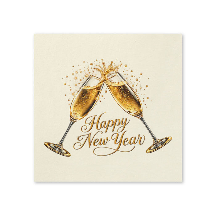 Happy New Year Champagne Toast Cocktail Napkins, 50-Pack, 3-ply, New Year's Eve Party Decor