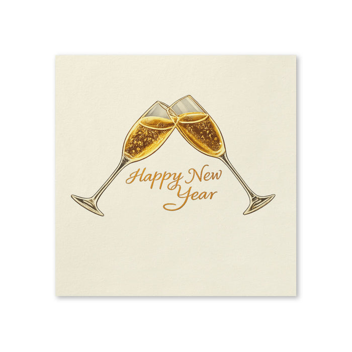 Happy New Year Champagne Toast Cocktail Napkins, 50-Pack, 3-ply, New Year’s Eve Party Decor