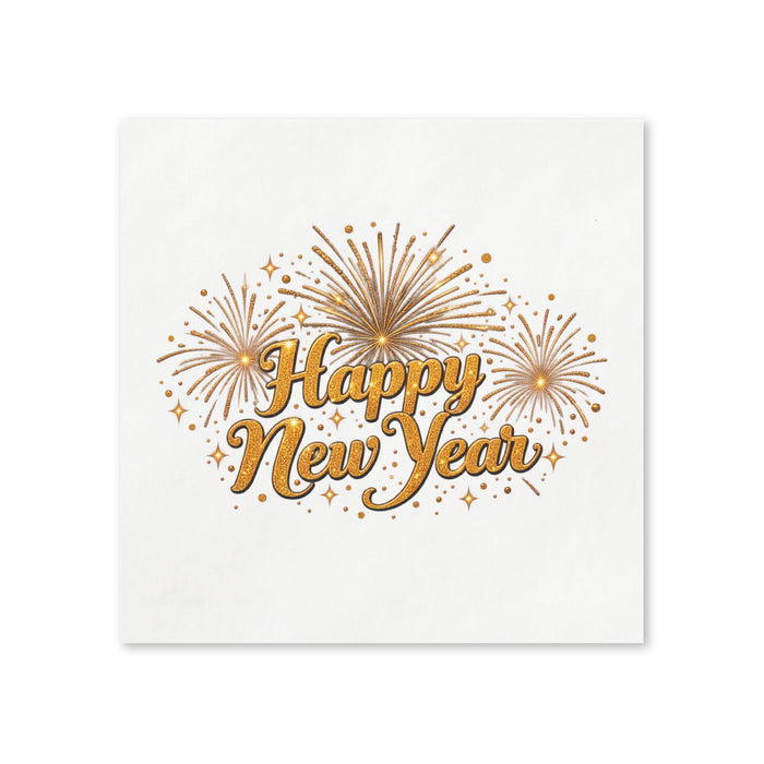 Happy New Year Fireworks Cocktail Napkins, 50-Pack, 3-ply, New Year’s Eve Party Decor