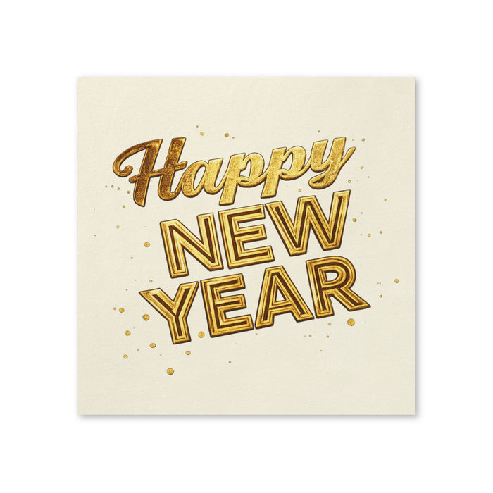 Happy New Year Gold Cocktail Napkins, 50-Pack, 3-ply, New Year’s Eve Party Decor