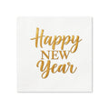 Happy New Year Gold Script Cocktail Napkins, 50-Pack, 3-ply, New Year’s Eve Party Decor