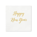Happy New Year Gold Script Cocktail Napkins, 50-Pack, 3-ply,  New Year’s Eve Party Decor