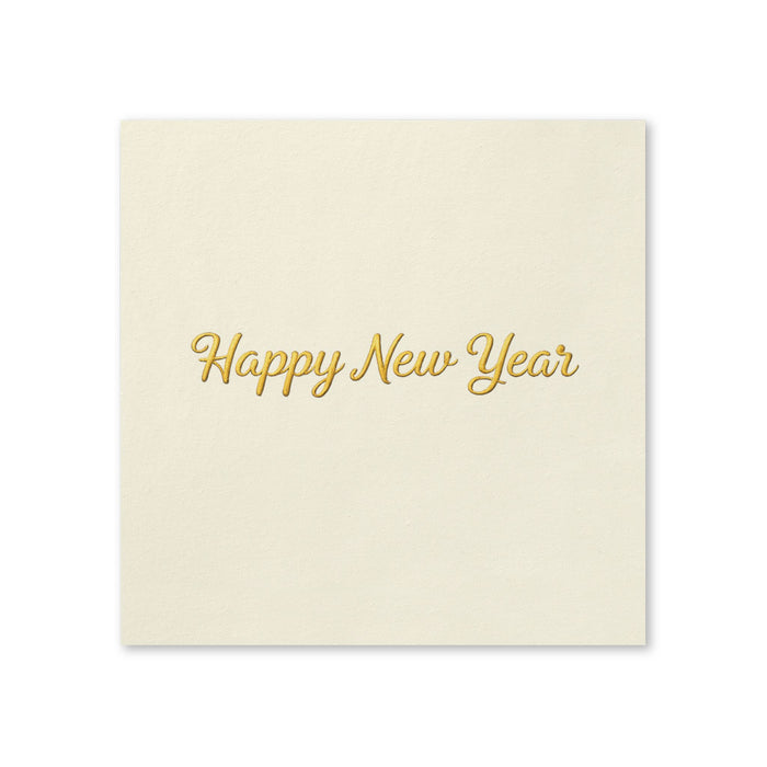 Happy New Year Gold Script Cocktail Napkins, 50-Pack, 3-ply, New Year’s Eve Party Decor