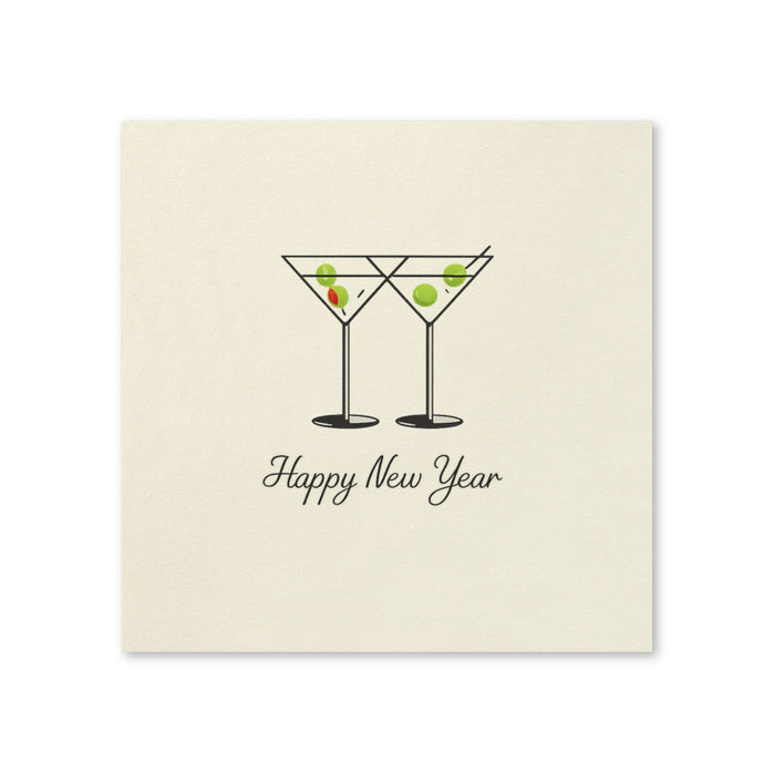 Happy New Year Martini Cocktail Napkins, 50-Pack, 3-ply, New Year’s Eve Party Decor