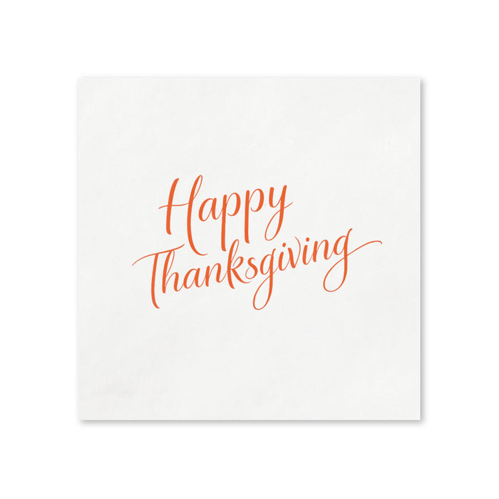 Happy Thanksgiving Cocktail Napkins, 50-Pack, 3-ply, Elegant Thanksgiving Napkins