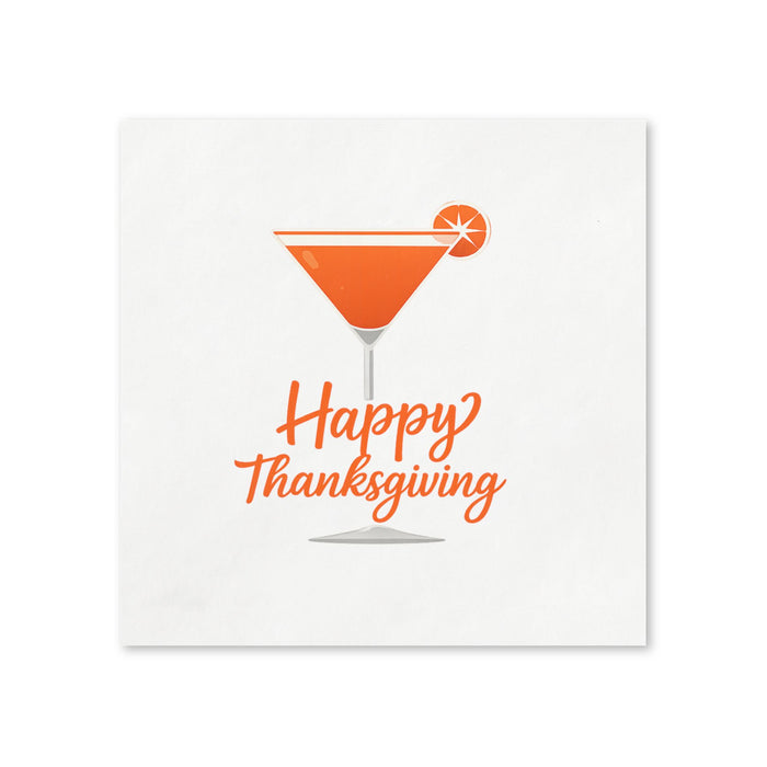 Happy Thanksgiving Cocktail Napkins, 50-Pack, 3-ply, Fall Martini Party Napkins