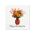 Happy Thanksgiving Floral Cocktail Napkins, 50-Pack, 3-ply, Thanksgiving Party Dinner Napkins