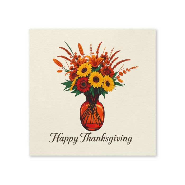 Happy Thanksgiving Floral Cocktail Napkins, 50-Pack, 3-ply, Thanksgiving Party Dinner Napkins