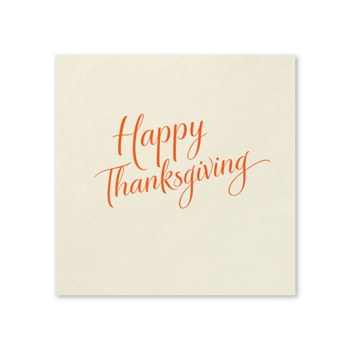 Happy Thanksgiving Orange & Creme Napkins, 50-Pack, 3-ply, Elegant Thanksgiving Party Napkins