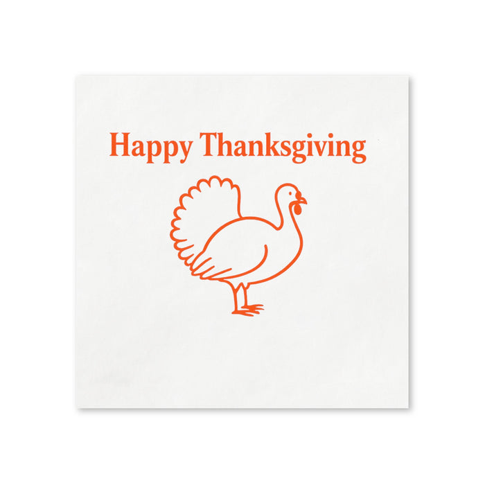 Happy Thanksgiving Turkey Cocktail Napkins, 50-Pack, 3-ply, Party Napkins
