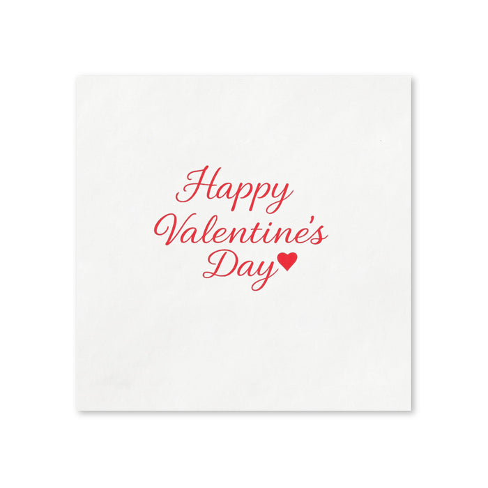 Happy Valentine's Day Heart Cocktail Napkins, 50-Pack, 3-ply, Valentine’s Day Party Decor