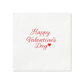 Happy Valentine's Day Heart Cocktail Napkins, 50-Pack, 3-ply, Valentine’s Day Party Decor