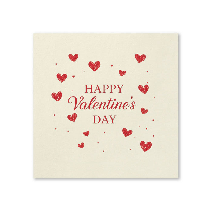 Happy Valentine's Day Red Hearts Cocktail Napkins, 50-Pack, 3-ply,  Valentine’s Day Party Decor