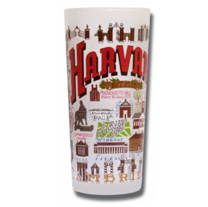 Harvard University Collegiate Frosted Glass Tumbler