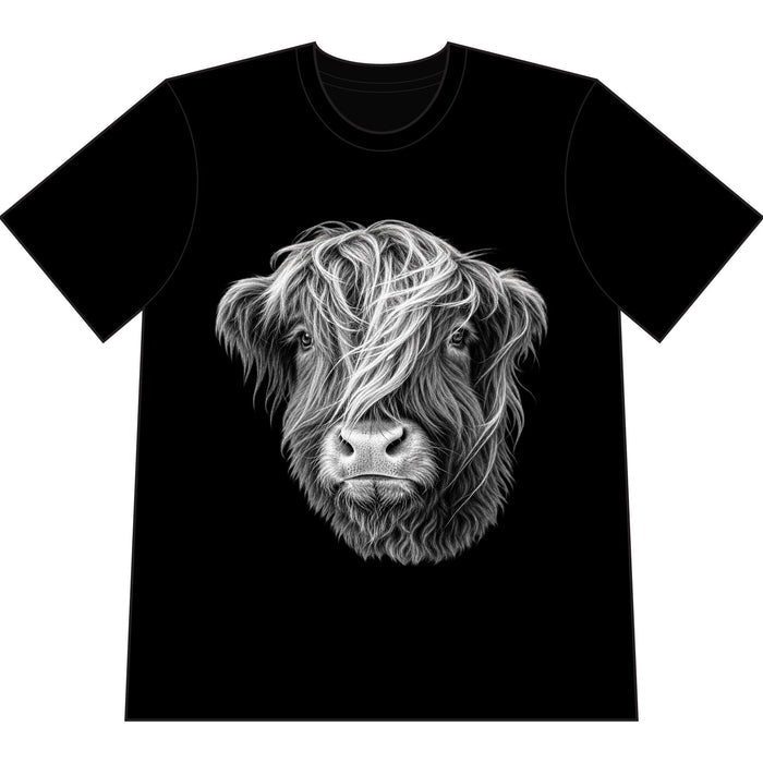 Highland Cow Portrait Tee Heavyweight Vintage Western Graphic T-Shirt