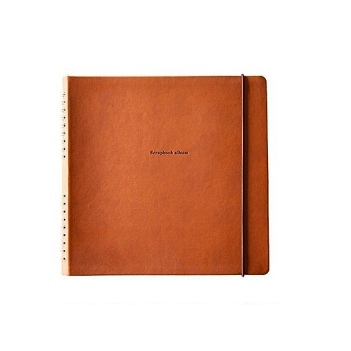 Hightide Penco Scrapbook Album khaki ring bound photo album with simple embossed cover design.