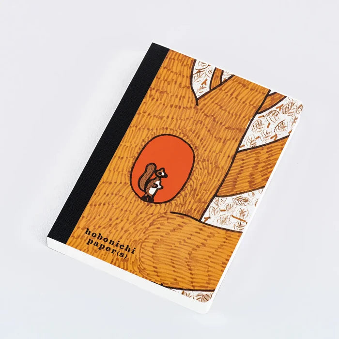 Hobonichi 100%ORANGE - Hobonichi Paper(s) - Squirrel Appears, shown from the front.