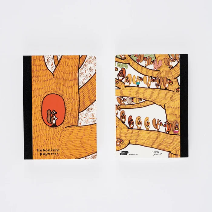 Hobonichi 100%ORANGE - Hobonichi Paper(s) - Squirrel Appears, shown from another angle.