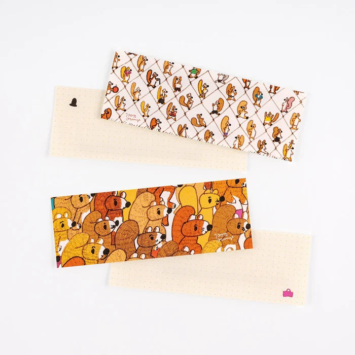 Hobonichi 100%ORANGE - Letter Set - Squirrel’s Moving Day, shown in full.