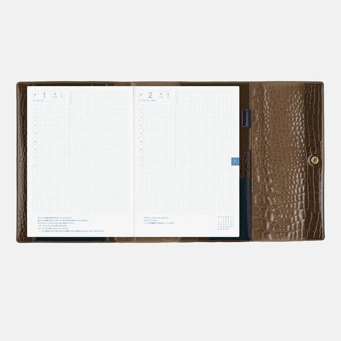 Hobonichi 2026 A5 Cousin Cover: beautiful people - Nothing to Hide (Black), front view.