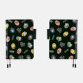 Hobonichi 2026 A5 Cousin Cover: Candy Stripper - Random Dog & Cat (Black), shown from the front.