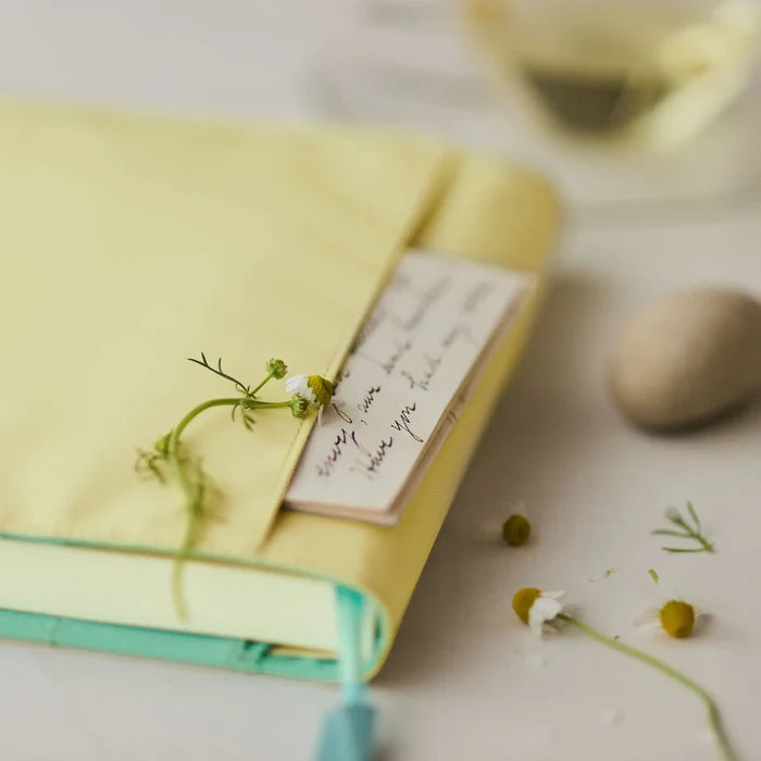 Hobonichi 2026 A5 Cousin Cover: Colors - Chamomile Mint, alternate angle.