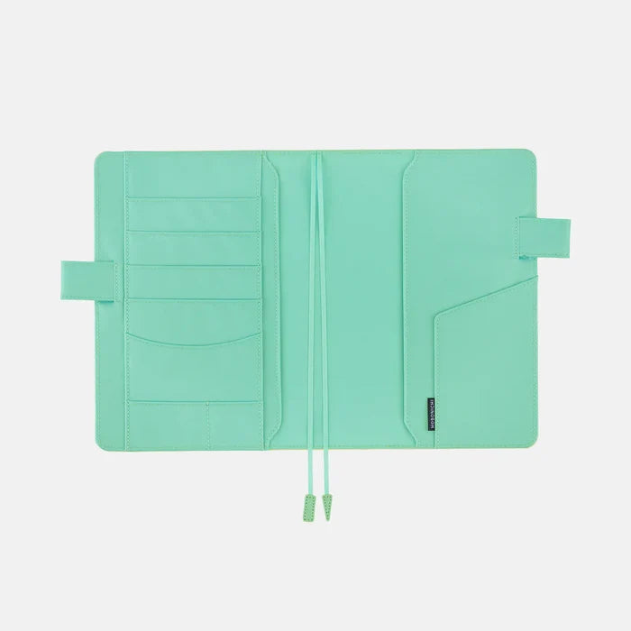 Hobonichi 2026 A5 Cousin Cover: Colors - Chamomile Mint, shown with its details.