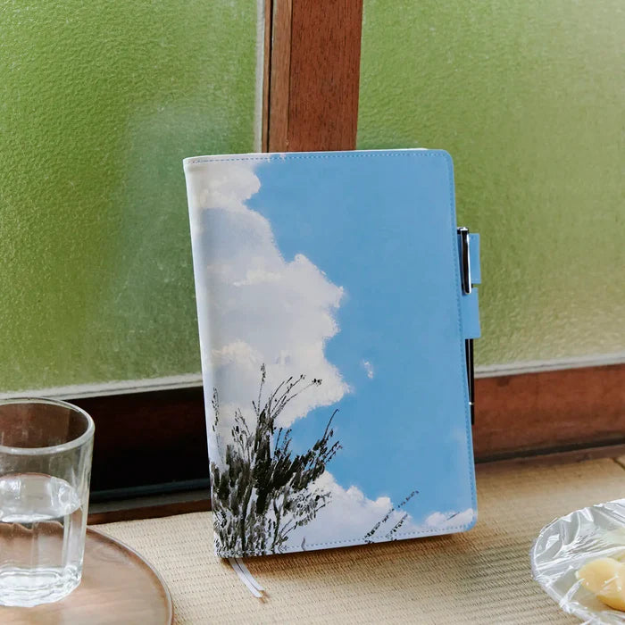 Hobonichi 2026 A5 Cousin Cover: Kyohei Sakaguchi - Field Sky, detail view of the design.