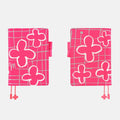 Hobonichi 2026 A5 Cousin Cover: Makoto Matsubayashi - Pink Flowers, shown from the front.