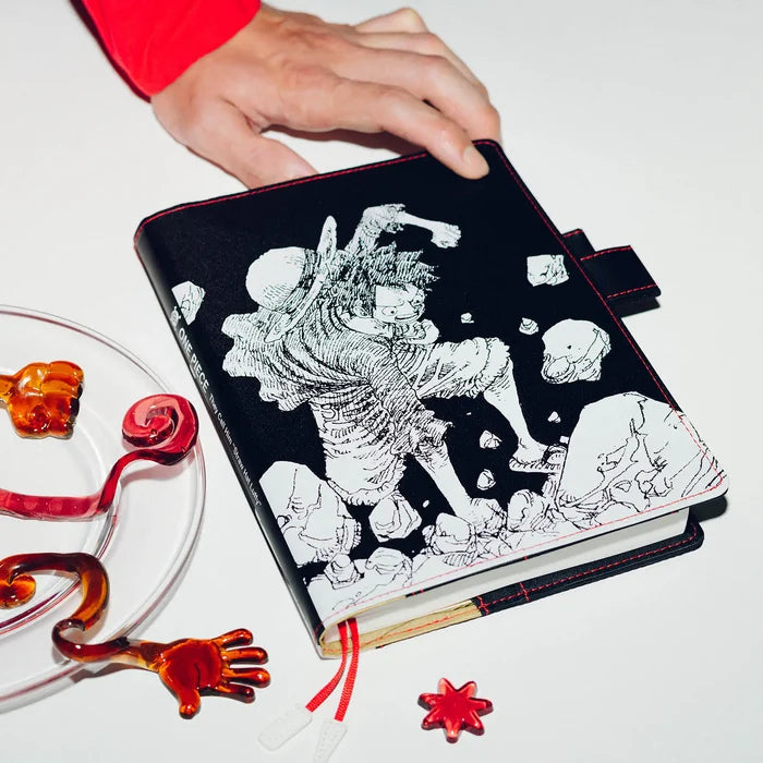 Hobonichi 2026 A5 Cousin Cover: One Piece Magazine - Straw Hat Luffy (Black), shown from another angle.